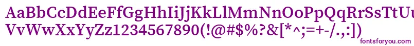 SourceserifproSemibold-Schriftart – Violette Schriften auf weißem Hintergrund
