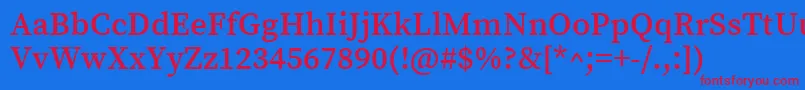 SourceserifproSemibold Font – Red Fonts on Blue Background