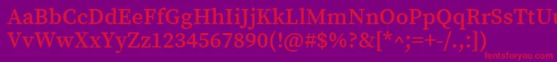 SourceserifproSemibold Font – Red Fonts on Purple Background