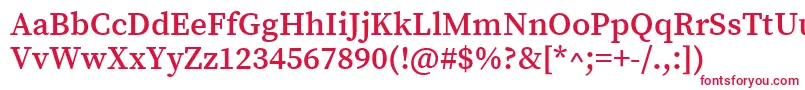 フォントSourceserifproSemibold – 白い背景に赤い文字