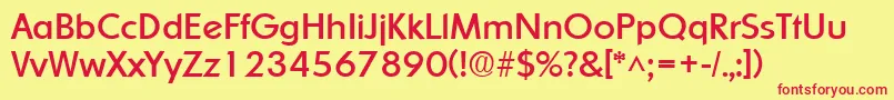 SharnayRegular Font – Red Fonts on Yellow Background