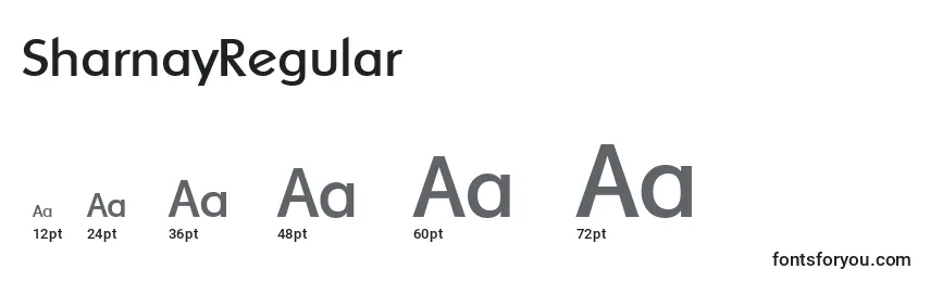 Размеры шрифта SharnayRegular