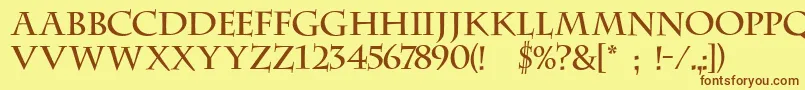 Ft23 Font – Brown Fonts on Yellow Background