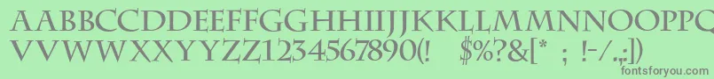 フォントFt23 – 緑の背景に灰色の文字