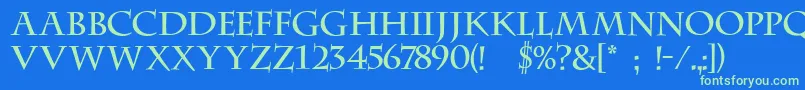 Ft23 Font – Green Fonts on Blue Background