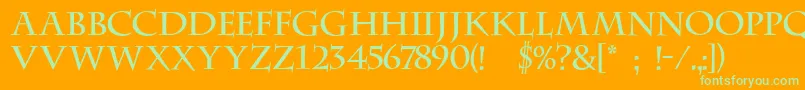 Ft23 Font – Green Fonts on Orange Background