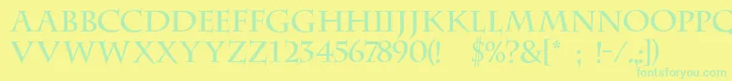 Ft23 Font – Green Fonts on Yellow Background