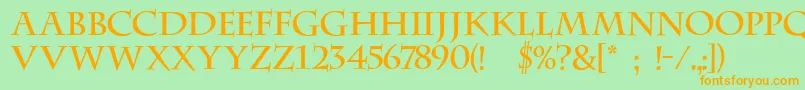 Ft23 Font – Orange Fonts on Green Background