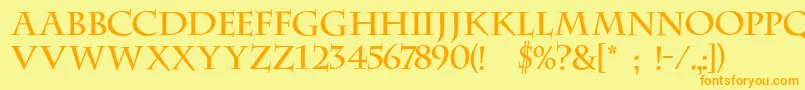 Ft23 Font – Orange Fonts on Yellow Background