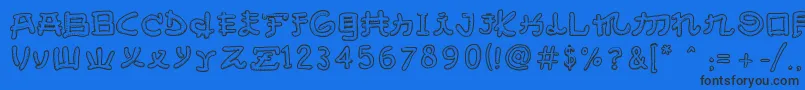 AlmostJapaneseSmooth Font – Black Fonts on Blue Background