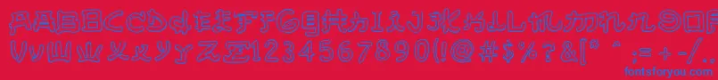 AlmostJapaneseSmooth Font – Blue Fonts on Red Background