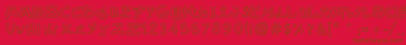 フォントAlmostJapaneseSmooth – 赤い背景に茶色の文字