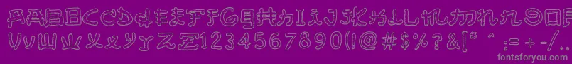 Fonte AlmostJapaneseSmooth – fontes cinzas em um fundo violeta
