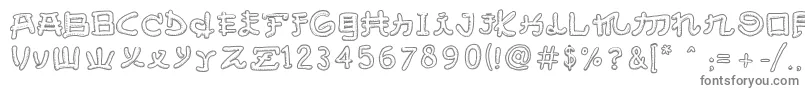 AlmostJapaneseSmooth-Schriftart – Graue Schriften auf weißem Hintergrund