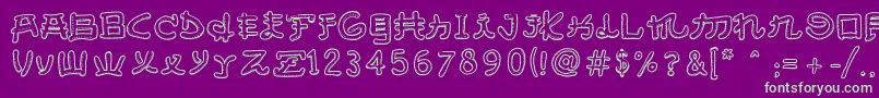 AlmostJapaneseSmooth Font – Green Fonts on Purple Background