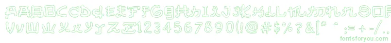 AlmostJapaneseSmooth Font – Green Fonts on White Background