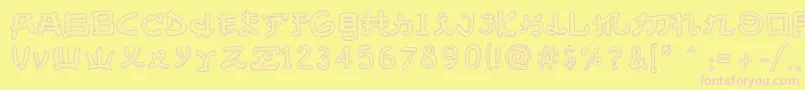 AlmostJapaneseSmooth Font – Pink Fonts on Yellow Background