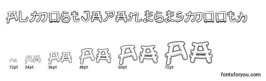 AlmostJapaneseSmooth Font Sizes