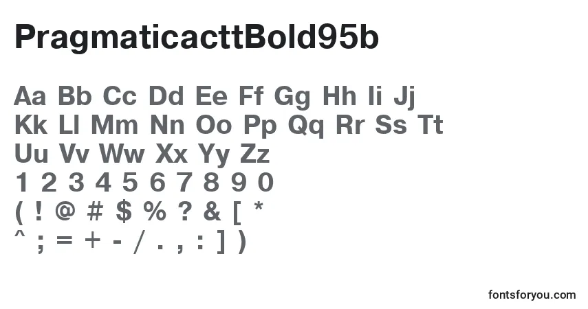 A fonte PragmaticacttBold95b – alfabeto, números, caracteres especiais