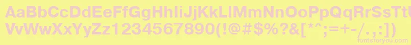 PragmaticacttBold95b-fontti – vaaleanpunaiset fontit keltaisella taustalla