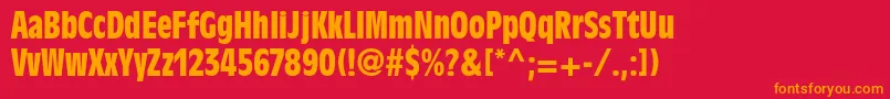 AntiqueolivestdBoldcond Font – Orange Fonts on Red Background
