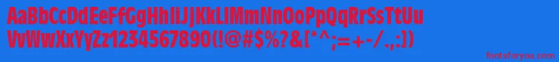 AntiqueolivestdBoldcond Font – Red Fonts on Blue Background
