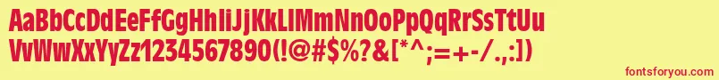AntiqueolivestdBoldcond Font – Red Fonts on Yellow Background