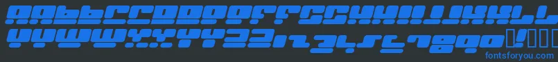 FacePlantItalic-fontti – siniset fontit mustalla taustalla