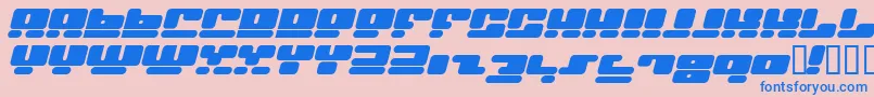 フォントFacePlantItalic – ピンクの背景に青い文字