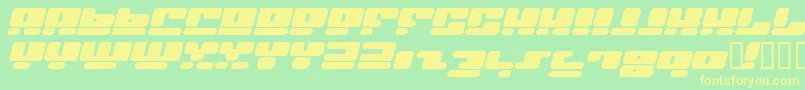 FacePlantItalic Font – Yellow Fonts on Green Background