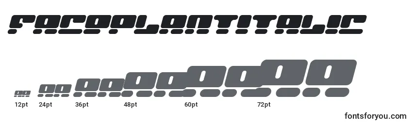 FacePlantItalic Font Sizes