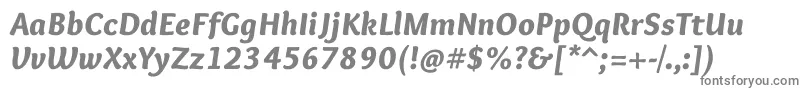 OverlockBlackitalic-Schriftart – Graue Schriften auf weißem Hintergrund