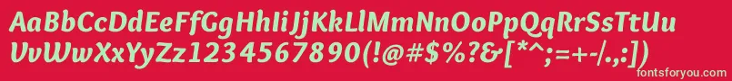 OverlockBlackitalic Font – Green Fonts on Red Background