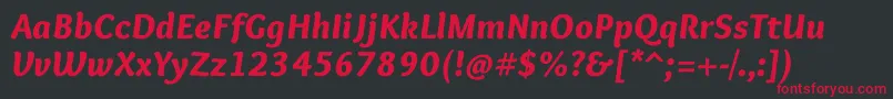フォントOverlockBlackitalic – 黒い背景に赤い文字