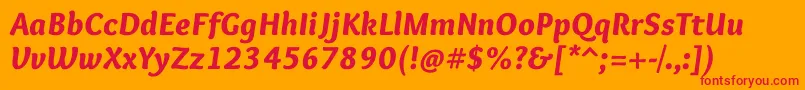 OverlockBlackitalic Font – Red Fonts on Orange Background