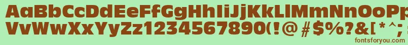 AntiqueOliveCompact Font – Brown Fonts on Green Background