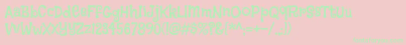 FlavorsRegular Font – Green Fonts on Pink Background