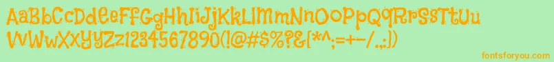 FlavorsRegular Font – Orange Fonts on Green Background