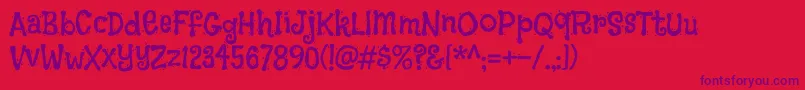 FlavorsRegular-Schriftart – Violette Schriften auf rotem Hintergrund