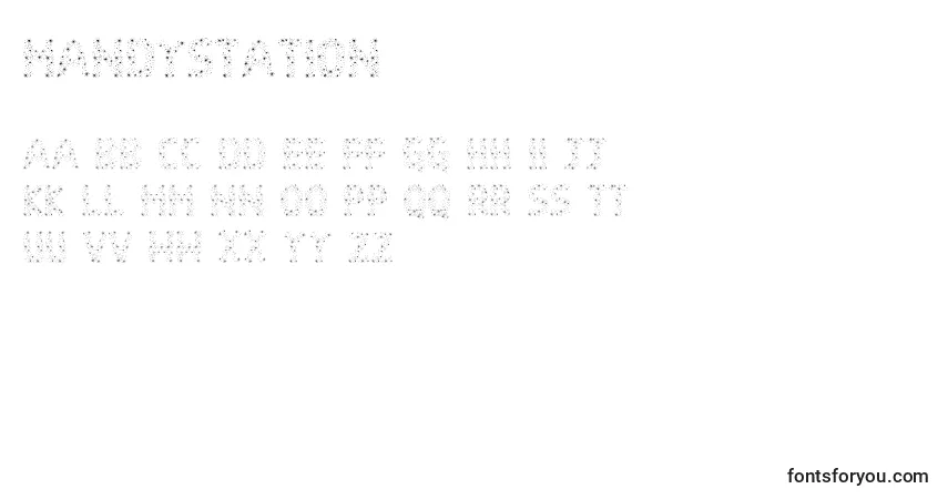 Czcionka Mandystation – alfabet, cyfry, specjalne znaki