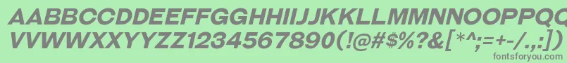 フォントGalderglynnTitlingBdIt – 緑の背景に灰色の文字