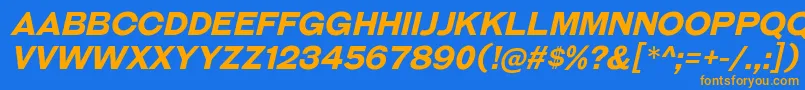 GalderglynnTitlingBdIt Font – Orange Fonts on Blue Background