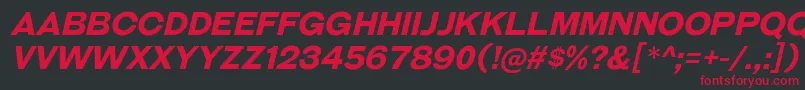 フォントGalderglynnTitlingBdIt – 黒い背景に赤い文字