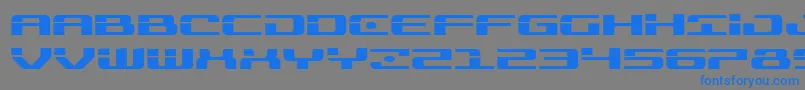 フォントTroopersexpand – 灰色の背景に青い文字