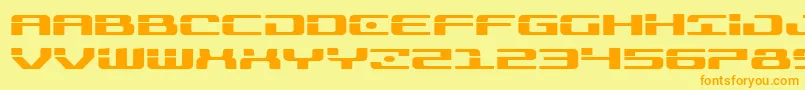 Czcionka Troopersexpand – pomarańczowe czcionki na żółtym tle