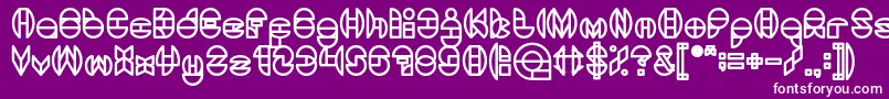 DragonFlyBold-Schriftart – Weiße Schriften auf violettem Hintergrund