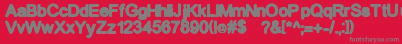 GfBecker-Schriftart – Graue Schriften auf rotem Hintergrund