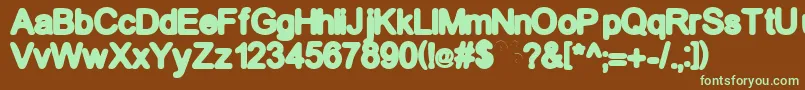 GfBecker Font – Green Fonts on Brown Background