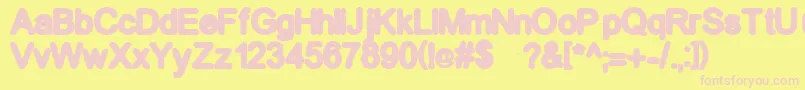 GfBecker Font – Pink Fonts on Yellow Background