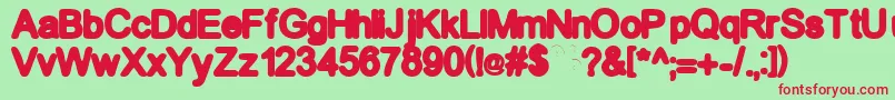 GfBecker-Schriftart – Rote Schriften auf grünem Hintergrund